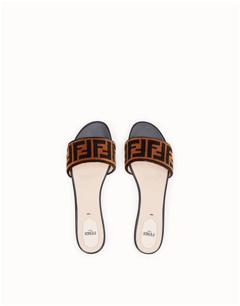 fendi flat sandals women|Fendi flat fabric sandals.